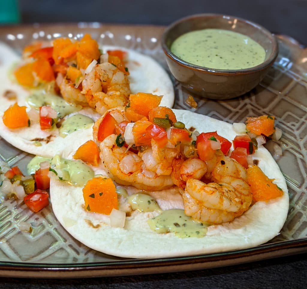 chili lime shrimp street tacos