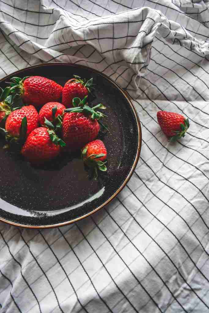 strawberries on a plate