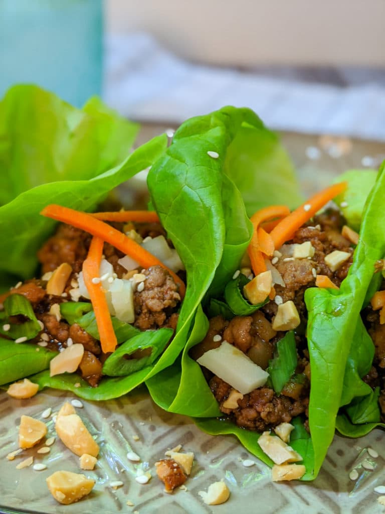Spicy Minced Chicken and Water Chestnut Lettuce Wraps Meal Street Kitchen
