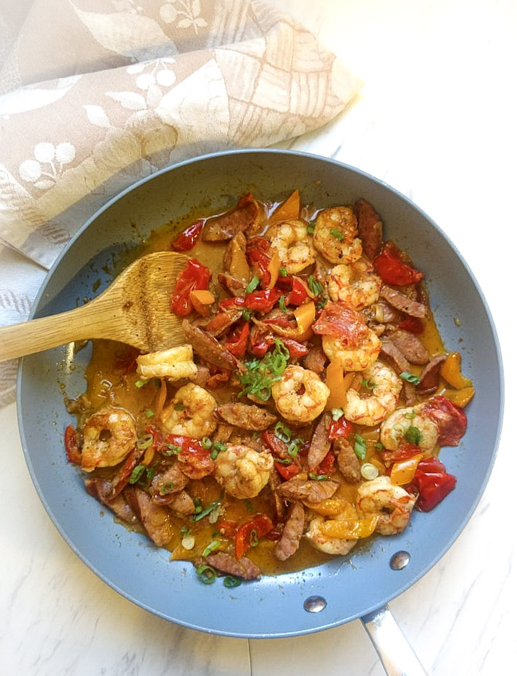 Spicy Shrimp and Andouille Sausage