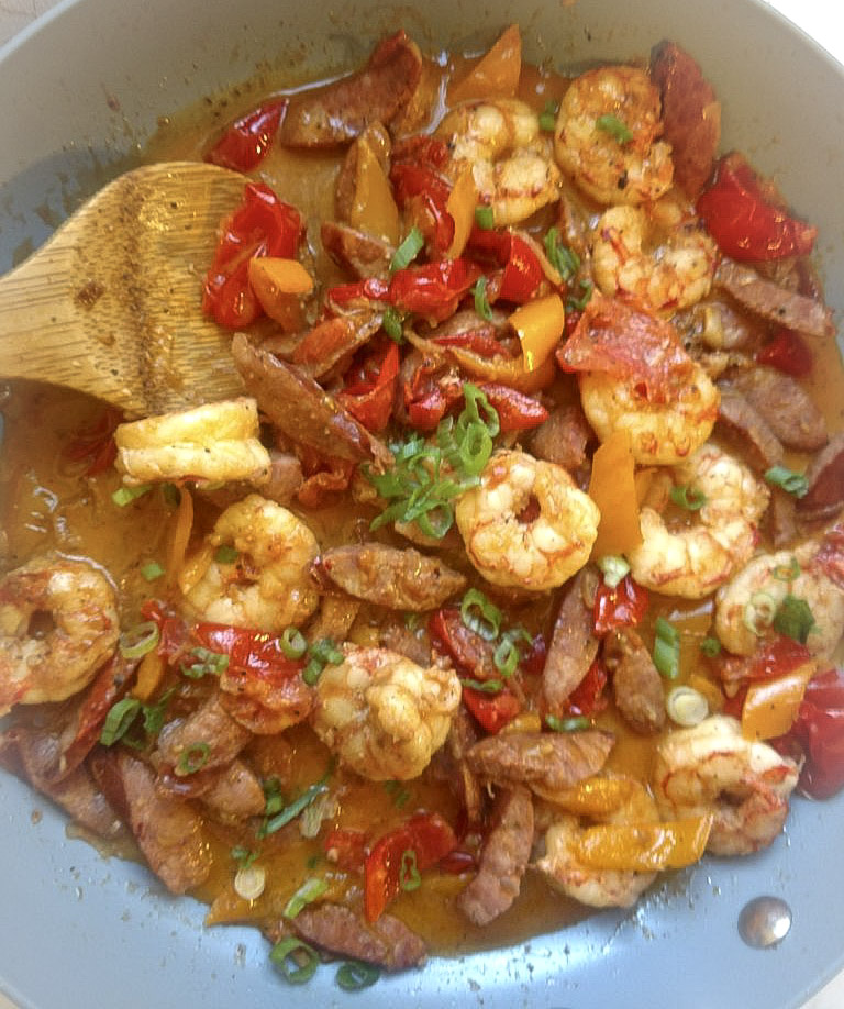 Spicy Shrimp and Andouille Sausage