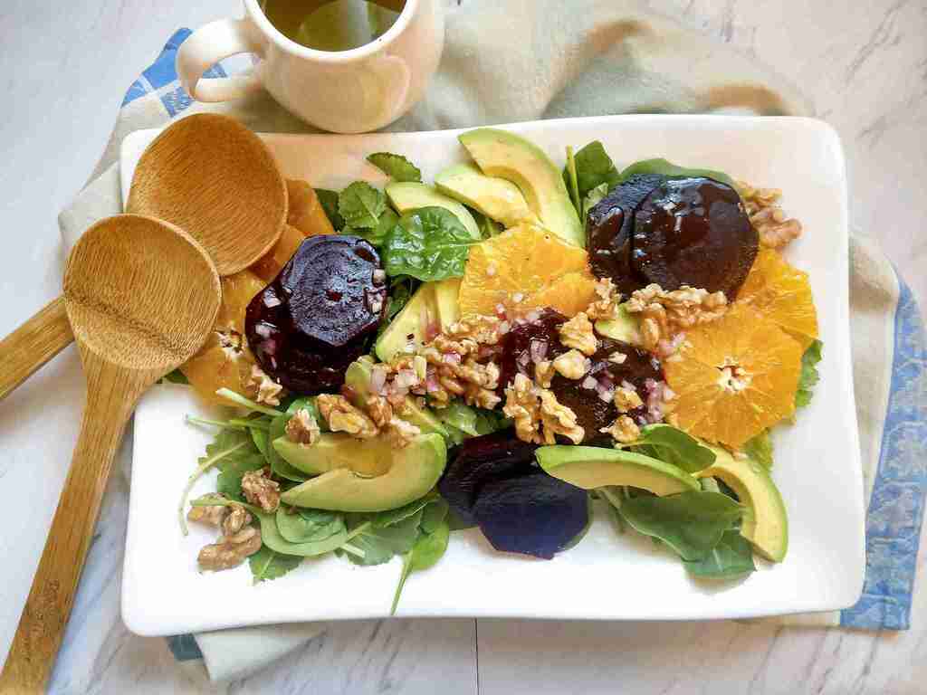 Orange and beet salad with avocado