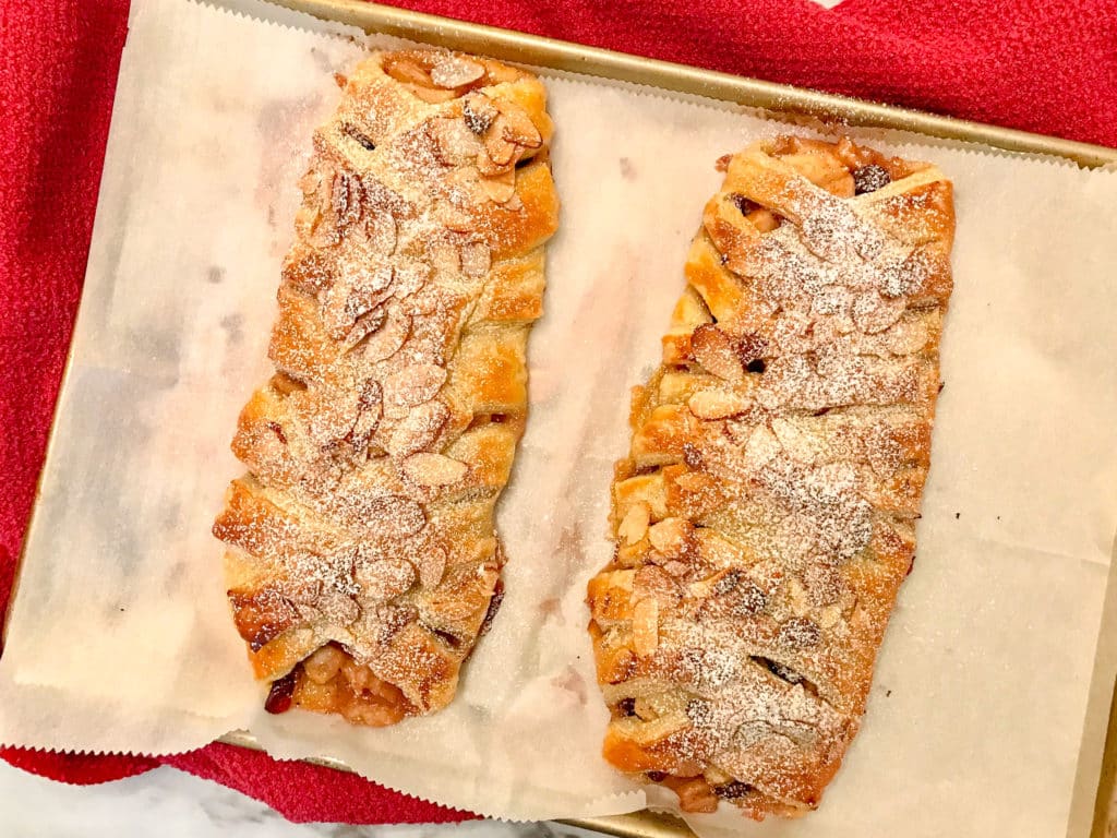 A pastry sitting on top of a baking pan