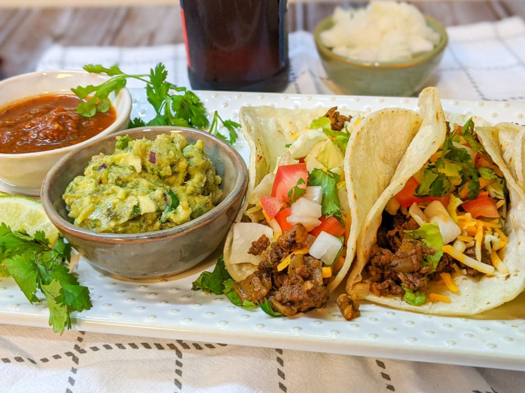 A plate of food on a table
