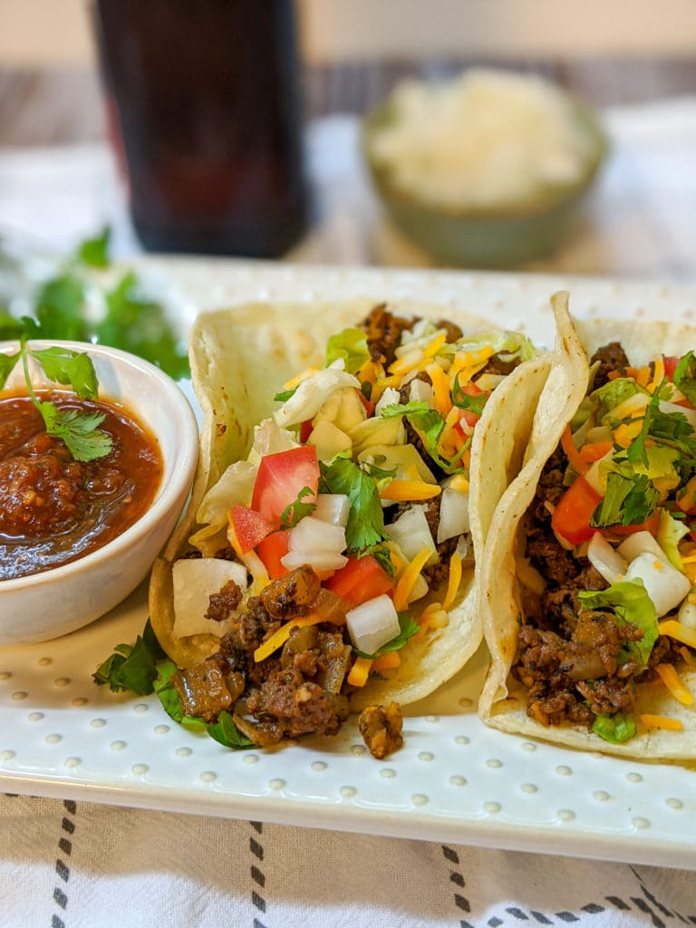 A plate of food on a table