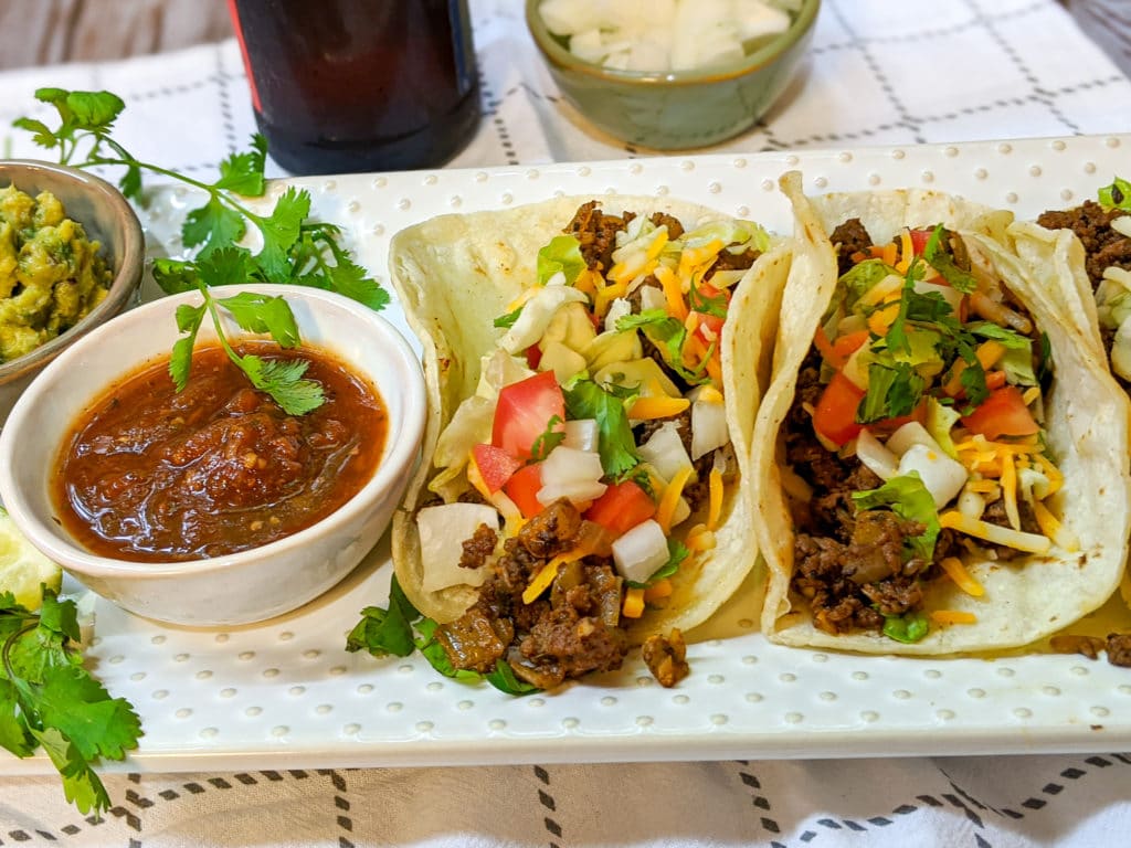 A plate of food on a table