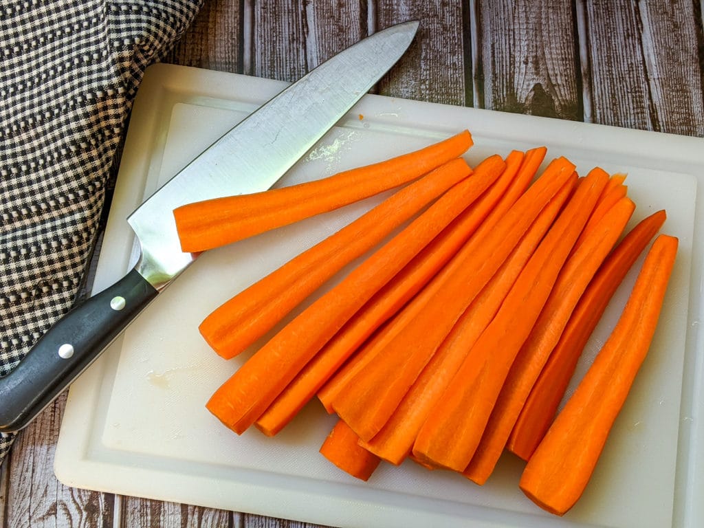 Carrots on cutting board