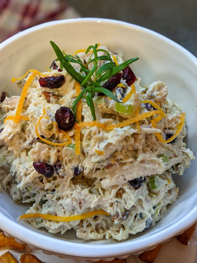 A bowl of food on a plate