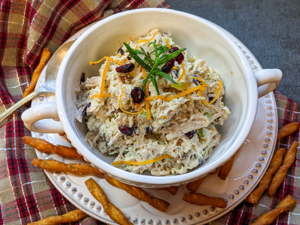 Chicken Salad in white bowl