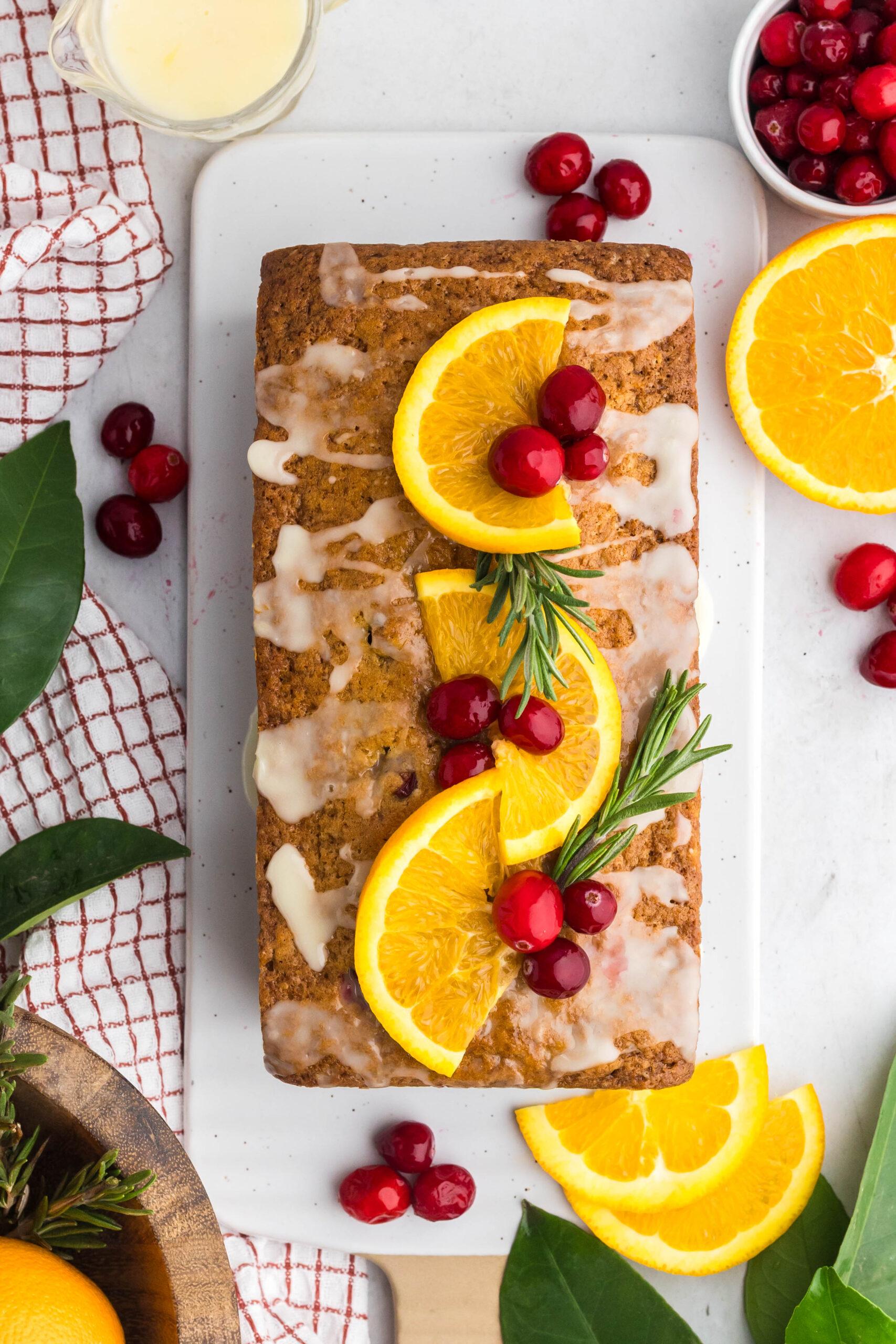 Cranberry Orange Bread with Orange Glaze - Meal Street Kitchen